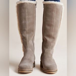 Anthropologie Liendo by Seychelles Gray Suede Tall Boots Size 9
